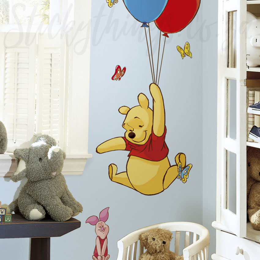 Winnie the Pooh Decal - Pooh & Piglet Balloons Giant Decal - StickyThings