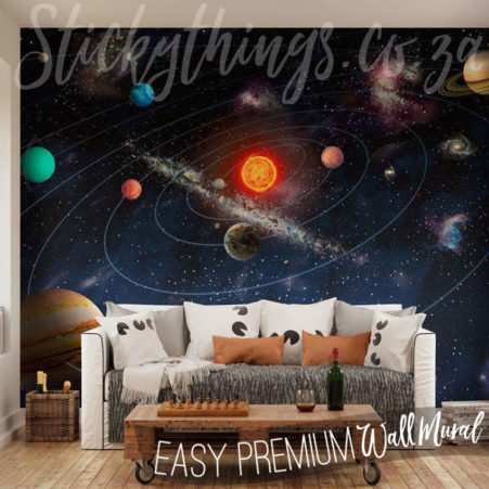 Xl Solar System Wall Mural Planets In Orbit Wall Mural Stickythings