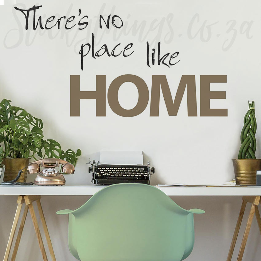 There's No Place Like Home Wall Decal - Large Gold Home Quote Sticker