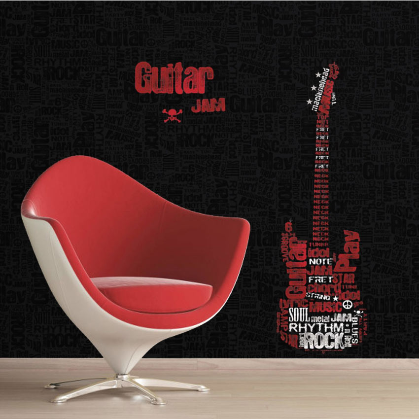 Rock and Roll Guitare Guitar' Autocollant