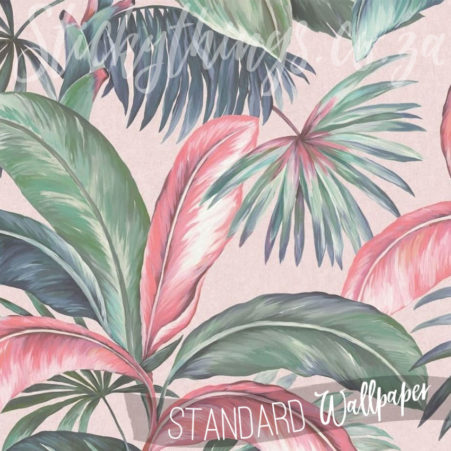 Swaying Palm Leaves - Pink – affordable wall mural – Photowall