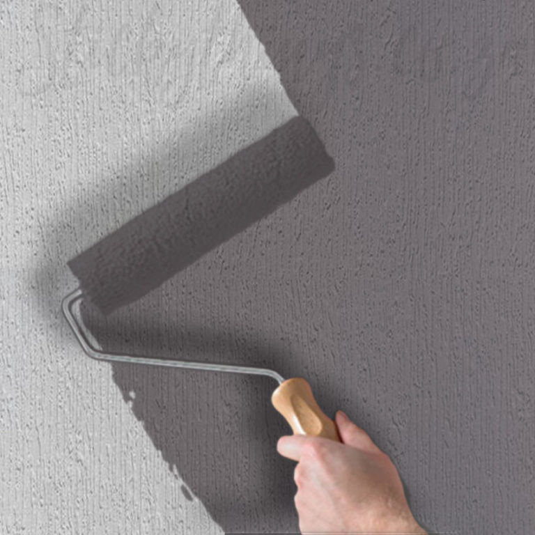 Grey Coloured Paintable Wallpaper on a wall