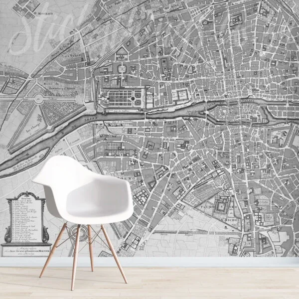 Antique Paris Map Mural