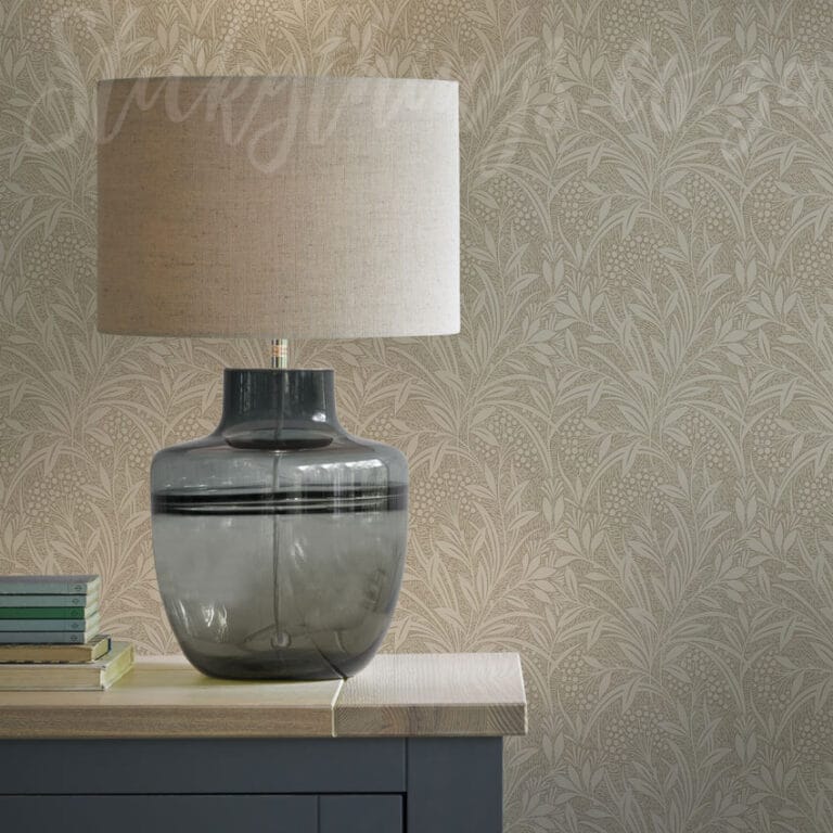 Beige Floral Berry Wallpaper