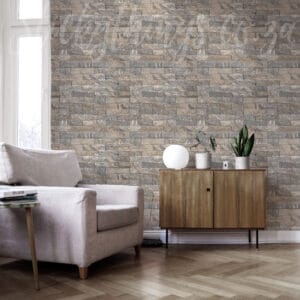 Brick Cladding Wallpaper - Scrubbable Stacked Stones Wallpaper