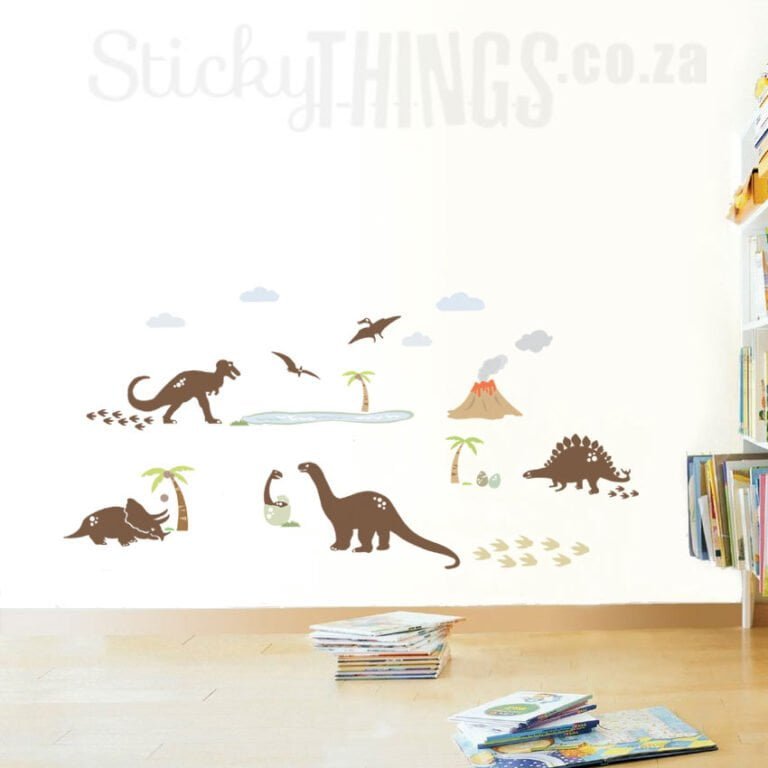 dinosaur wall decals in colour