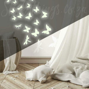 Glow in the Dark Wall Stickers dragonfly and butterfly