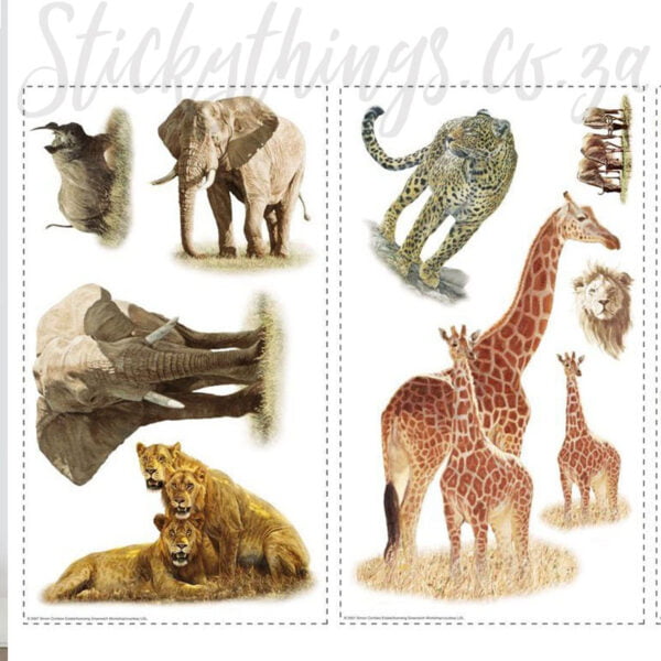 Realistic Safari Wall Decals - Peel and Stick Game Wall Stickers - Image 2