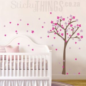 Flower Tree Wall Sticker in pink in nursery