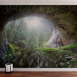 forest cave wall mural