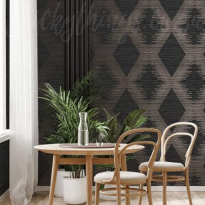 Geo Black And Rose Gold Wallpaper - Charcoal Metallic Geo Wallpaper