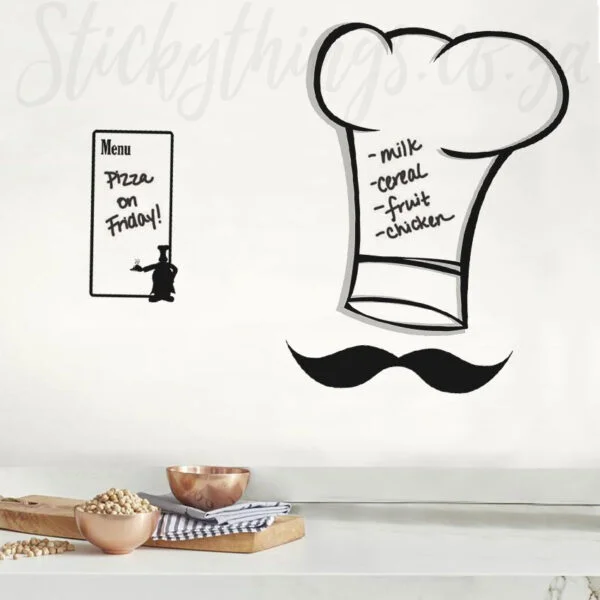 giant chef hat wall decal in black