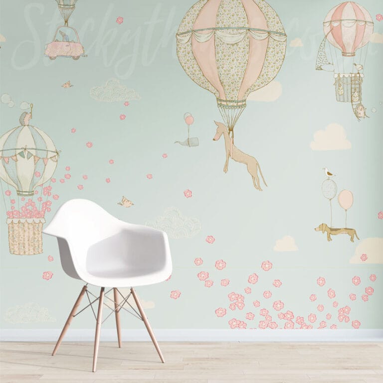 hot air balloon mural