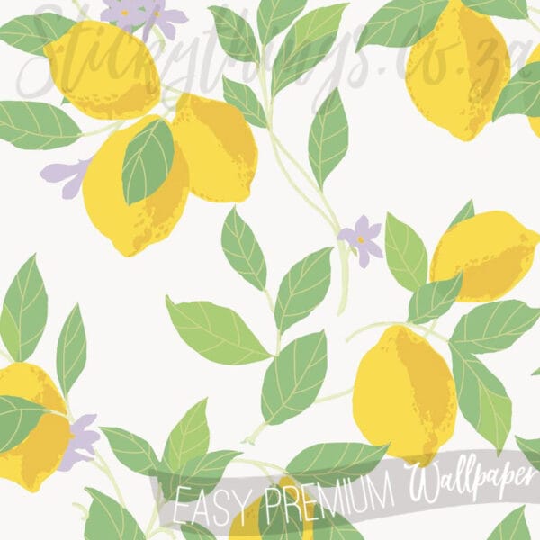 Fresh Lemons Wallpaper - Green Leaves and Lemons Wallpaper - Image 2