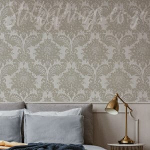 Grey And Gold Damask Wallpaper - Textured Damask Grey Wallpaper