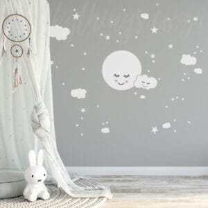 happy moon wall sticker