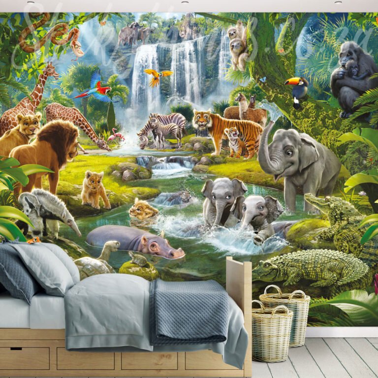 Jungle Adventure Wall Mural animated