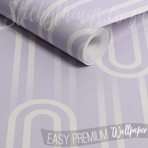 Ups and Downs Purple Wallpaper - Lavender Geometric Wallpaper - Image 3
