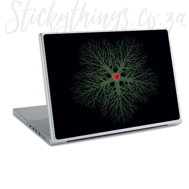 love nature laptop skin in green and red