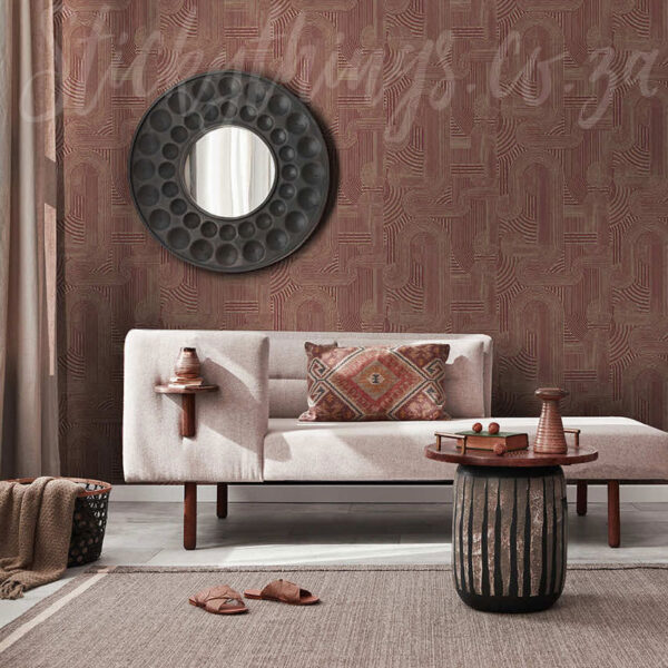 maroon geometric gold wallpaper
