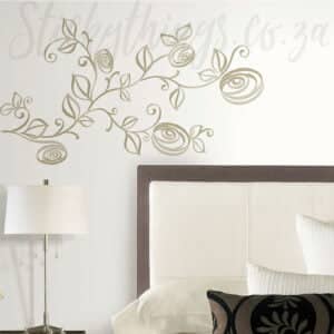 Matt Gold Roses Wall Stickers