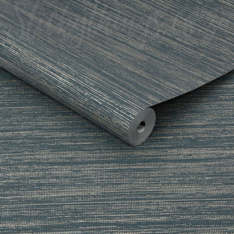 Metallic Emerald Grasscloth Wallpaper