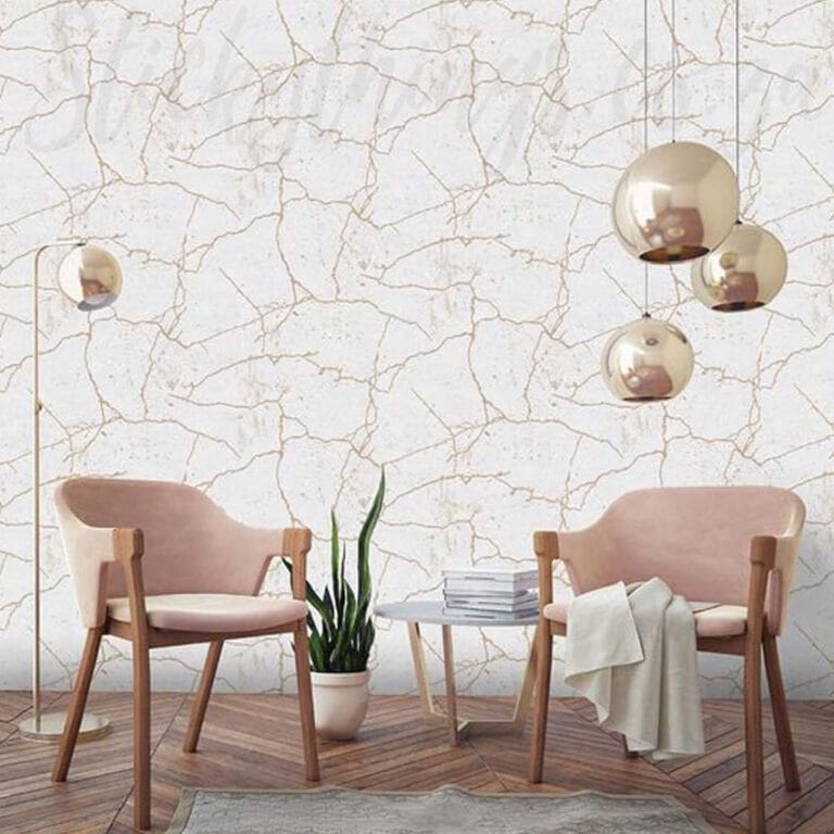 Metallic Gold Cracks Wallpaper