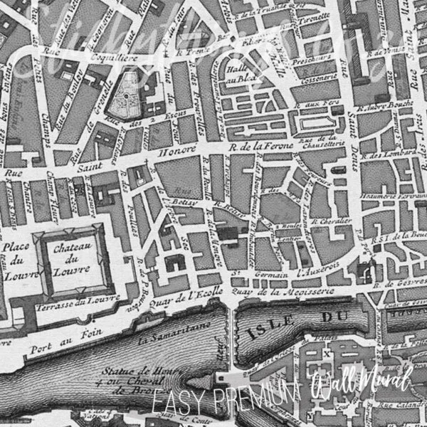 Antique Paris Map Mural - Image 2