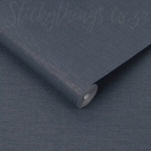 Navy Woven Texture Wallpaper - Metallic Rose Gold Fabric Wallpaper