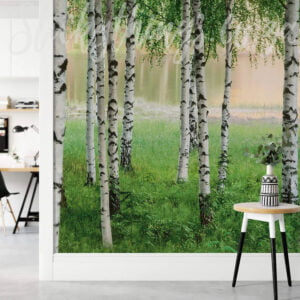 This image features our Nordic Forest Mural