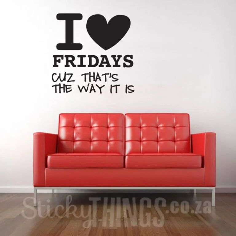 I Heart Fridays Office Vinyl Wall Art