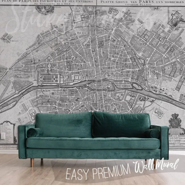 Antique Paris Map Mural - Image 7