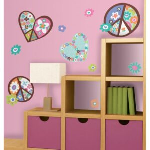 Peace Signs and Hearts Wall Stickers