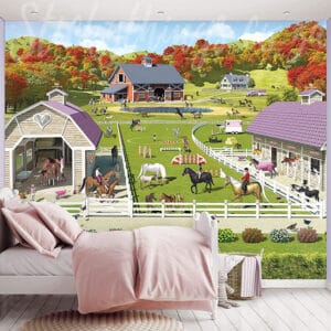 pony stables wall mural