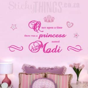 Princess Personalised Vinyl Decal in pink