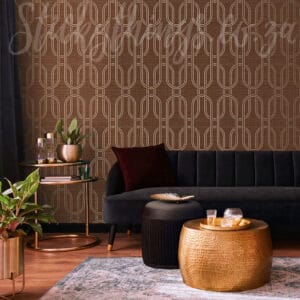 Ruby Gold Geometric Wallpaper - Textured Metallic Geo Wallpaper