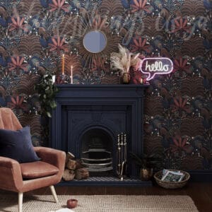 This image shows our Savannah Black and Ochre Wallpaper