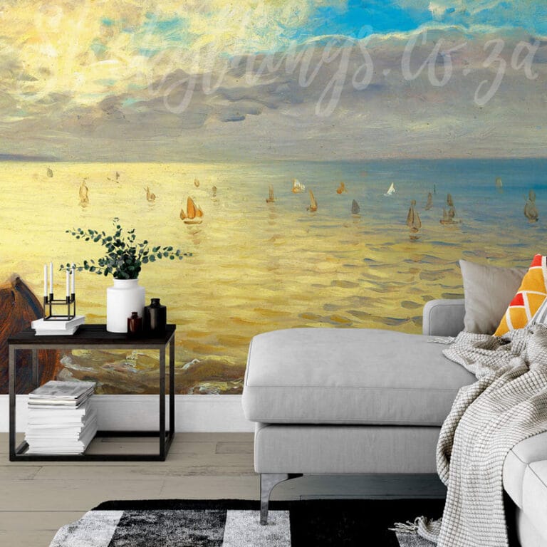 sea oil painting wall mural