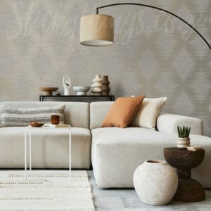 Serenity Geo Grey And Gold Wallpaper