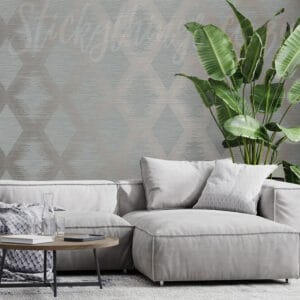 Serenity Geometric Wallpaper - Geo Grey And Rose Gold Wallpaper