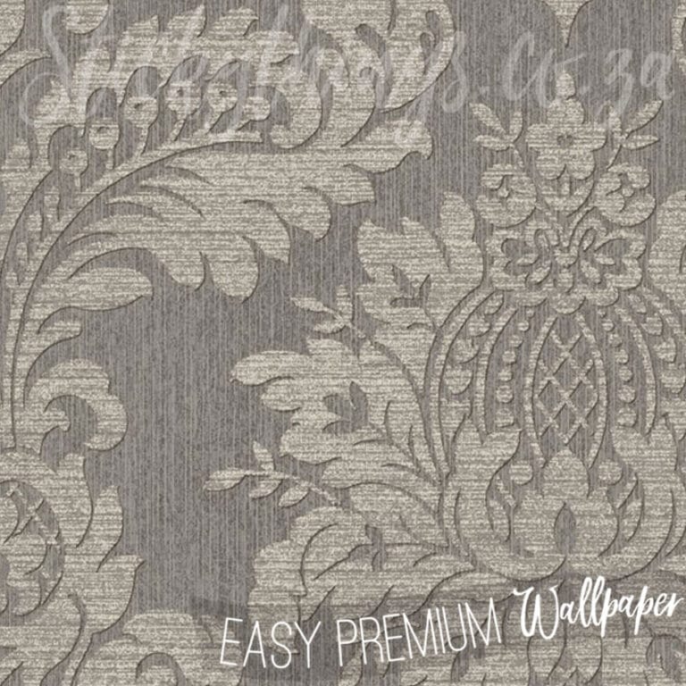 Taupe And Gold Damask Wallpaper - Metallic Textured Wallpaper