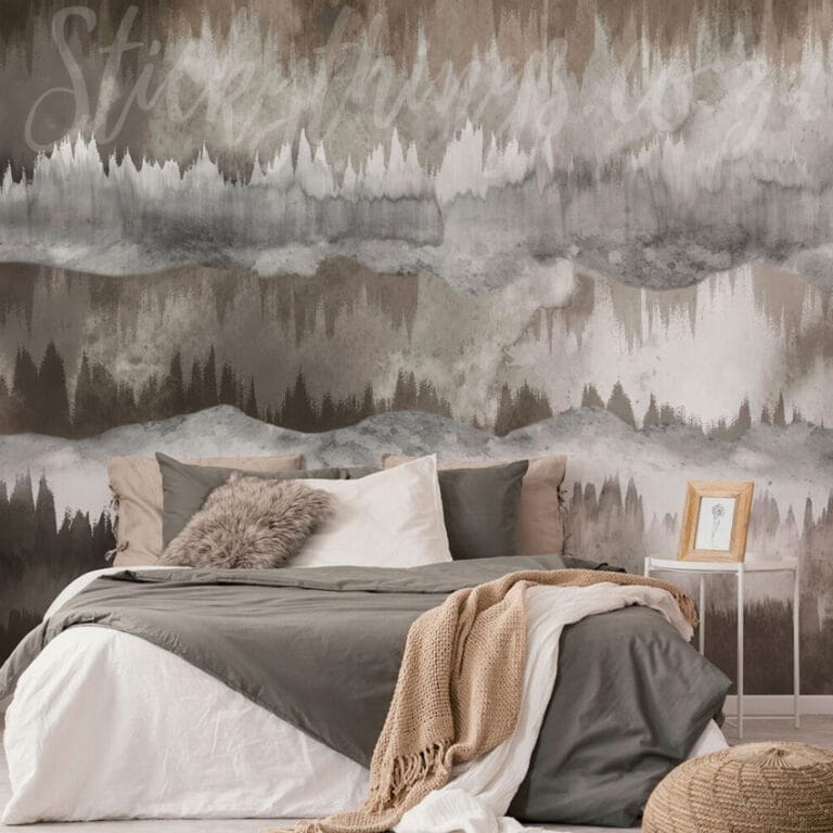 Taupe Watercolour Horizon Mural