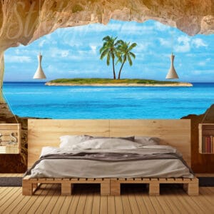 tropical island view wall mural