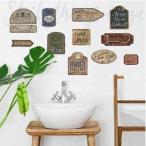 Vintage Bathroom Wall Stickers