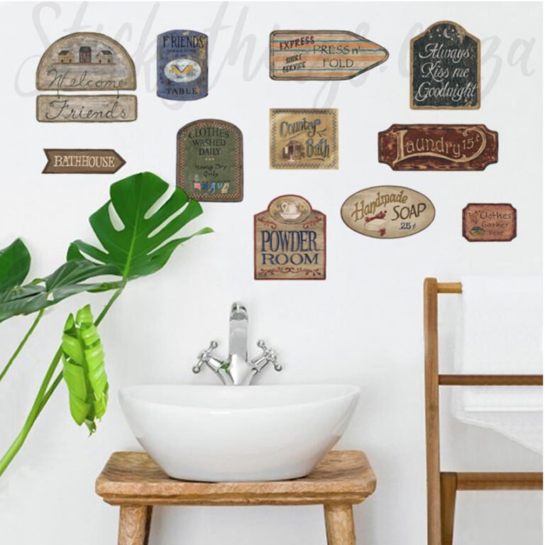 Vintage Bathroom Wall Stickers