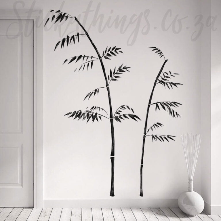 watercolour bamboo wall decals in black