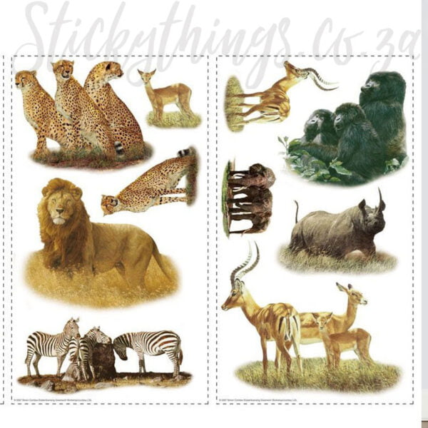 Realistic Safari Wall Decals - Peel and Stick Game Wall Stickers - Image 3
