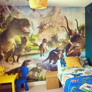 dinosaur wall mural