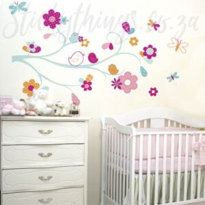 Zutano Friendly Bird and Butterfly Branch Decal in colour