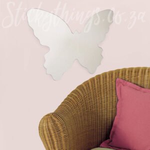 Butterfly Mirror Wall Art above chair